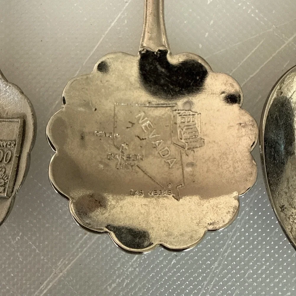 Lot of 13 State/Country Collector Spoons BC, ID, GA, NV, CO, W.VA, MN, PA, CA